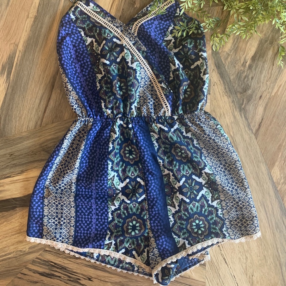 Blue, teal, green romper!! Price drop!!